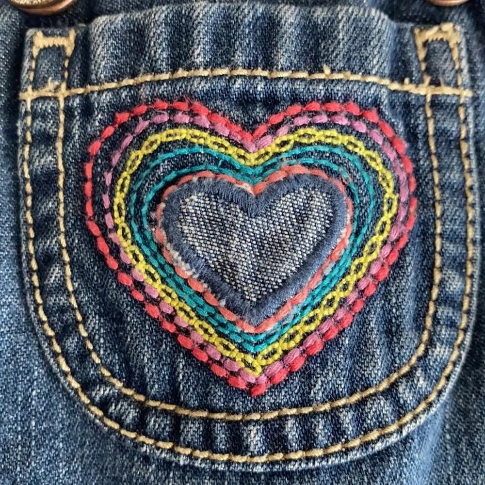 Vintage Girl OshKosh B’Gosh denim Heart overalls 3 Months